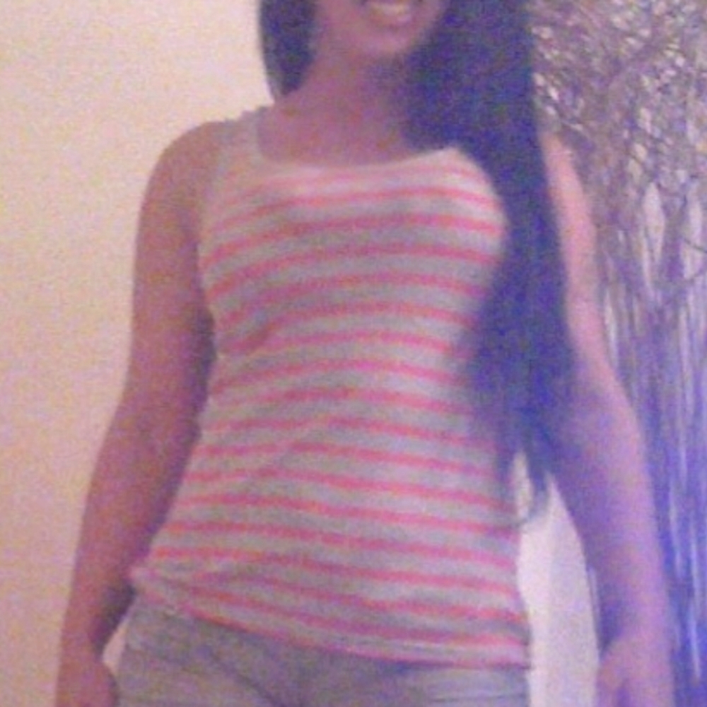 Gap Grey & Pink Striped Tank